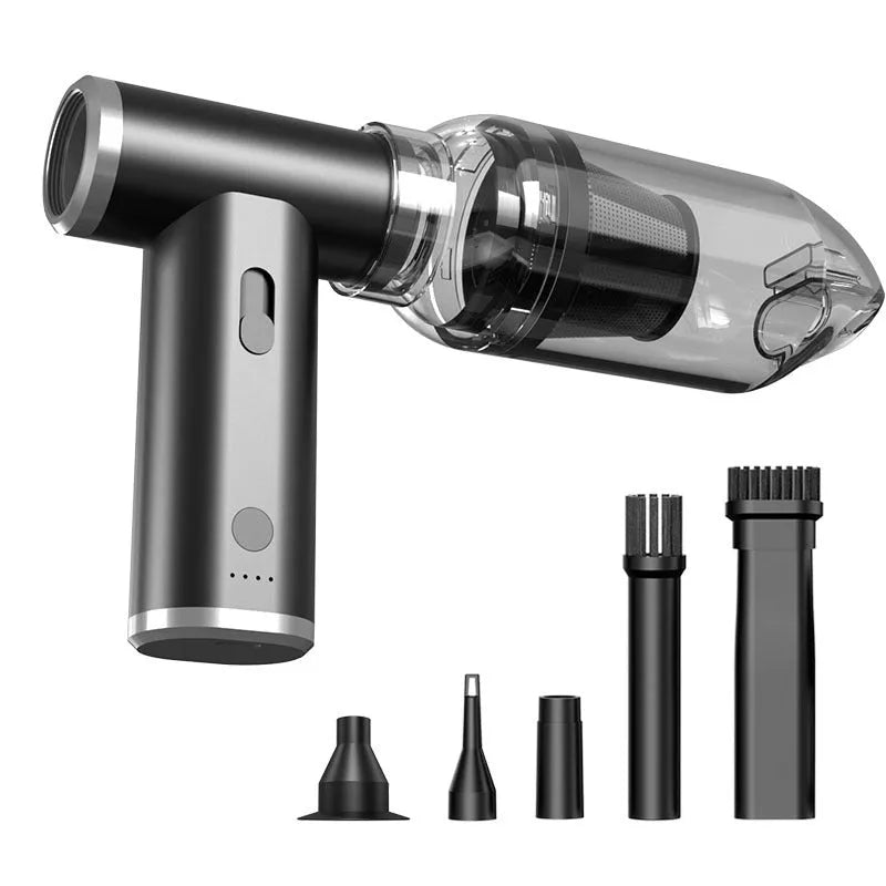 Mini handheld rechargeable dust blower with ABS shell, USB cable, and continuous speed change button