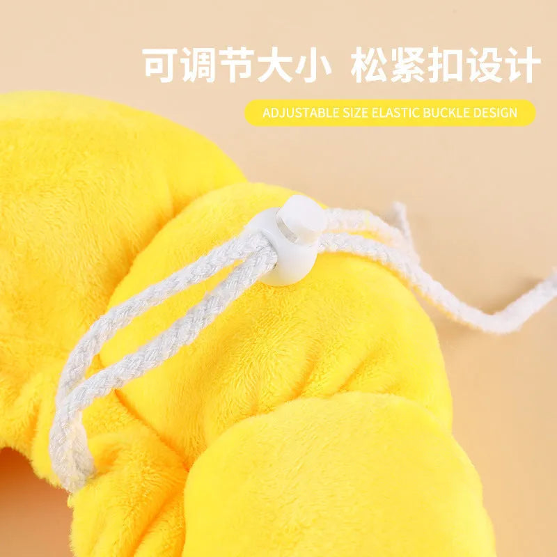 Cute sunflower-shaped adjustable recovery collar for small pets, soft cotton material