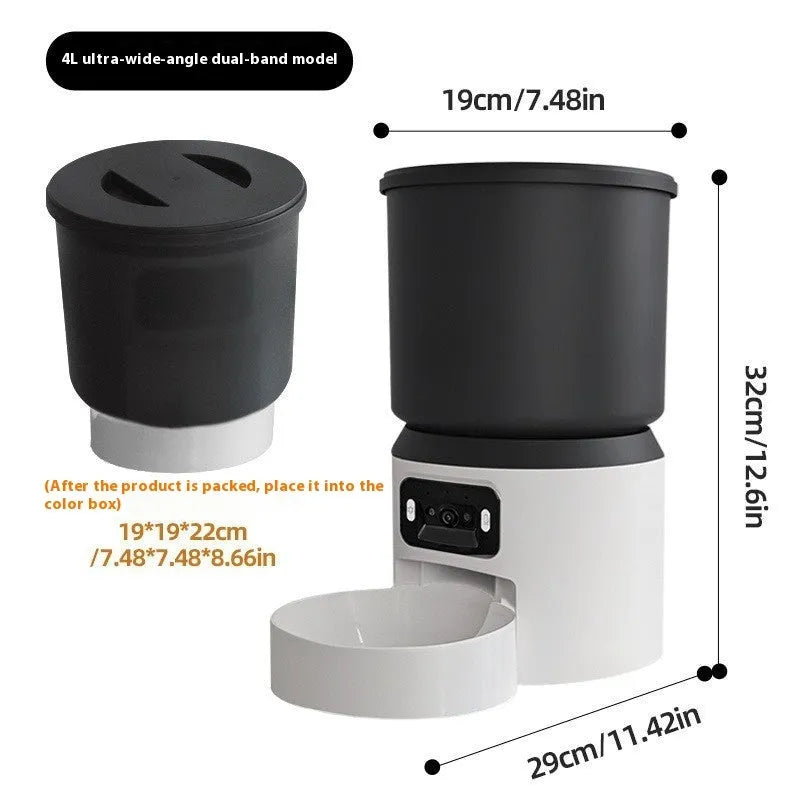 4L smart pet feeder with WiFi connectivity and stainless steel bowl for automatic feeding