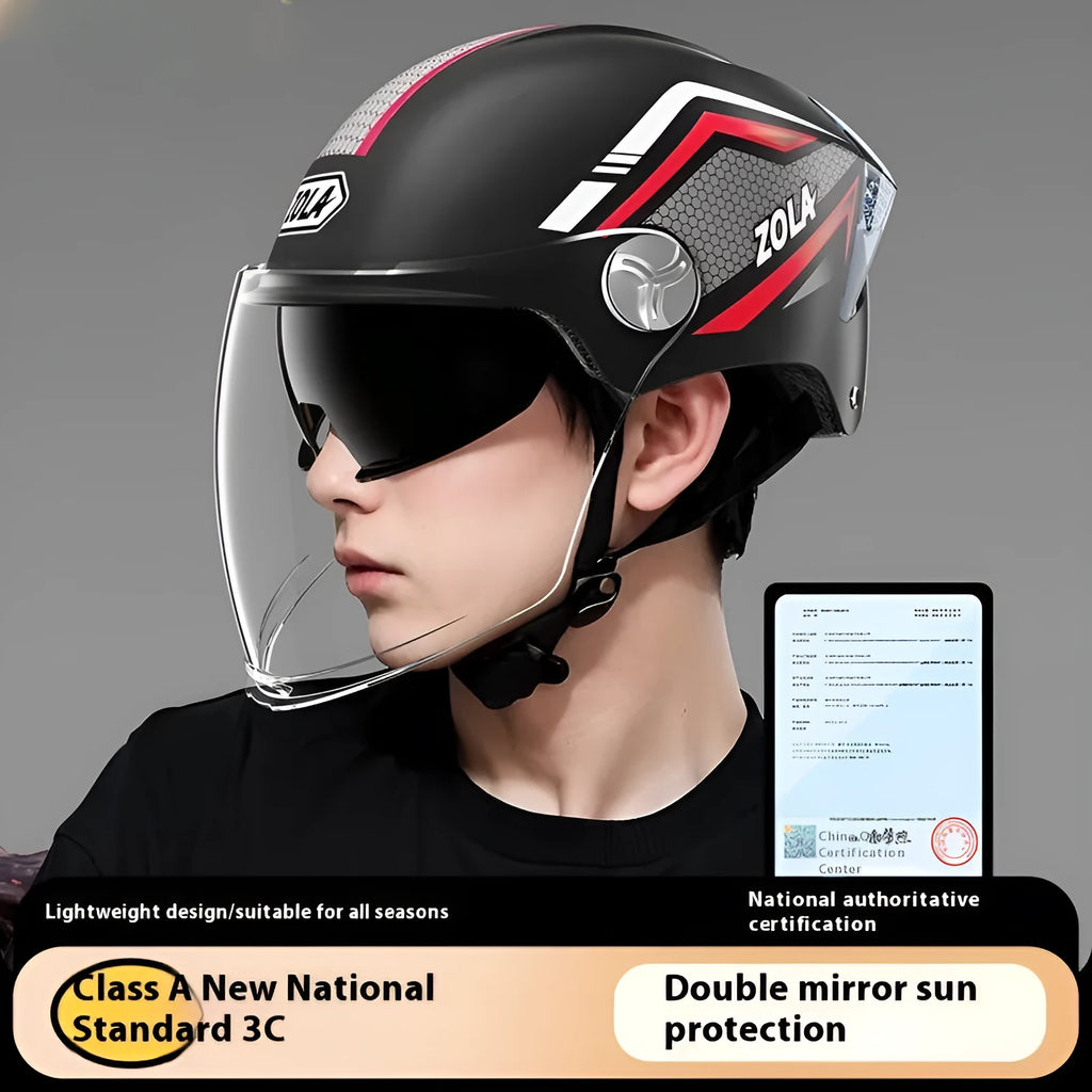 Children's 3C safety helmet in ABS construction with universal fit for motorcycle and bicycle riding