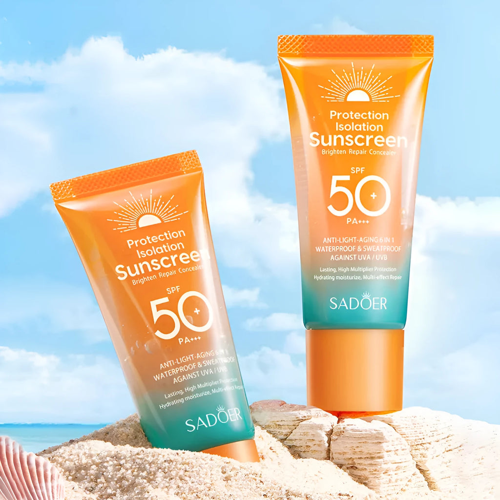 50g double tube multi-effect repair isolation sunscreen for universal skin types