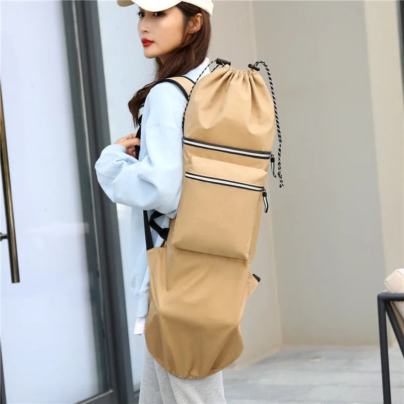 Waterproof nylon skateboard bag in camouflage colour with large capacity for outdoor sports