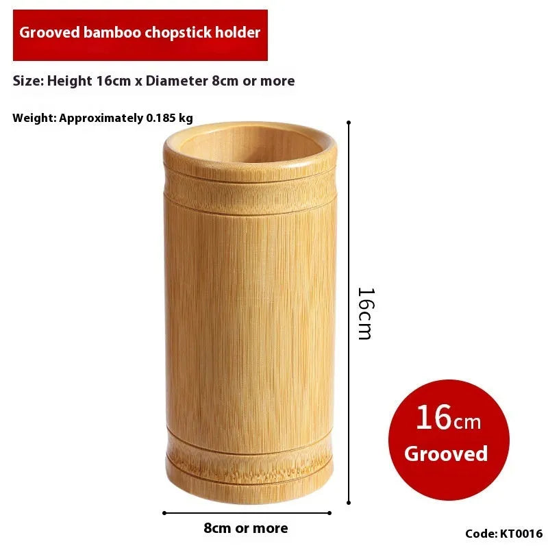 Wild bamboo chopsticks holder in a creative style, showing its portable tube design for utensil storage.