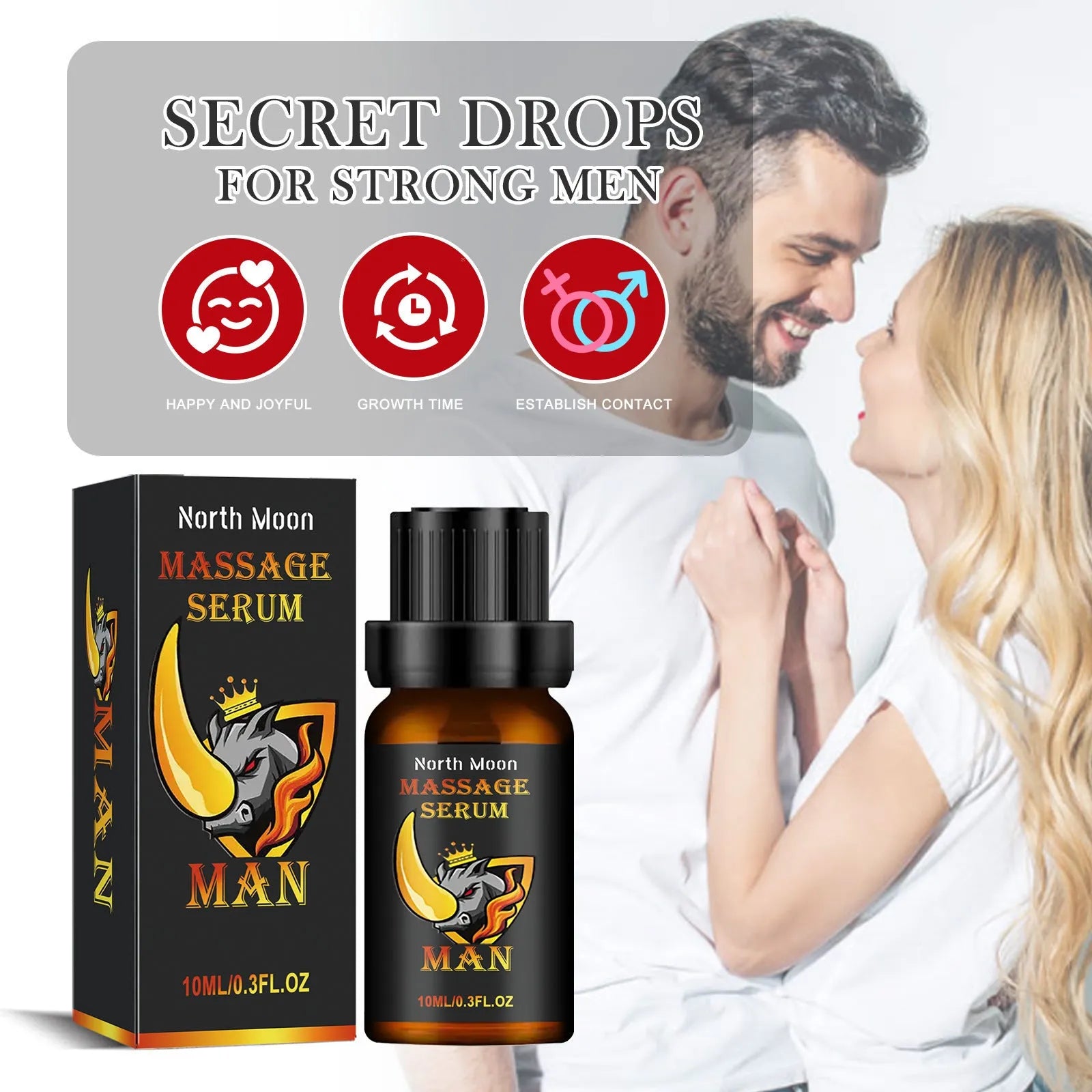 10ml bottle of men's body care essential oil with ginger and jojoba for massage