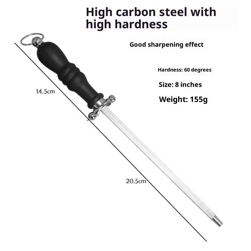 Household multi-functional kitchen sharpening steel in high carbon steel, eight style options available