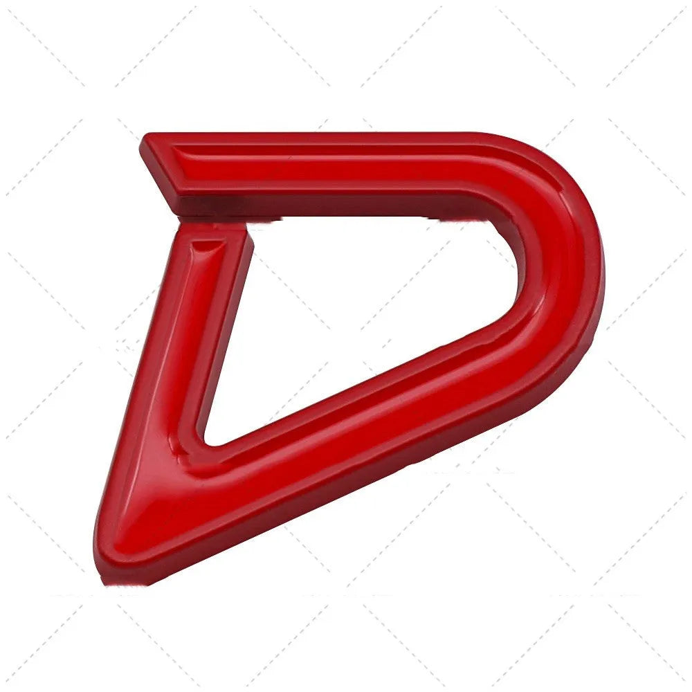 Metal decorative car bumper sticker in SD size with red and silver colour combination