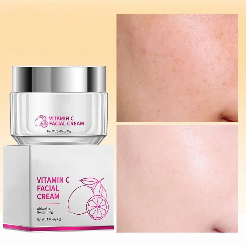 30g jar of universal vitamin C face cream showing compact 6cm size.