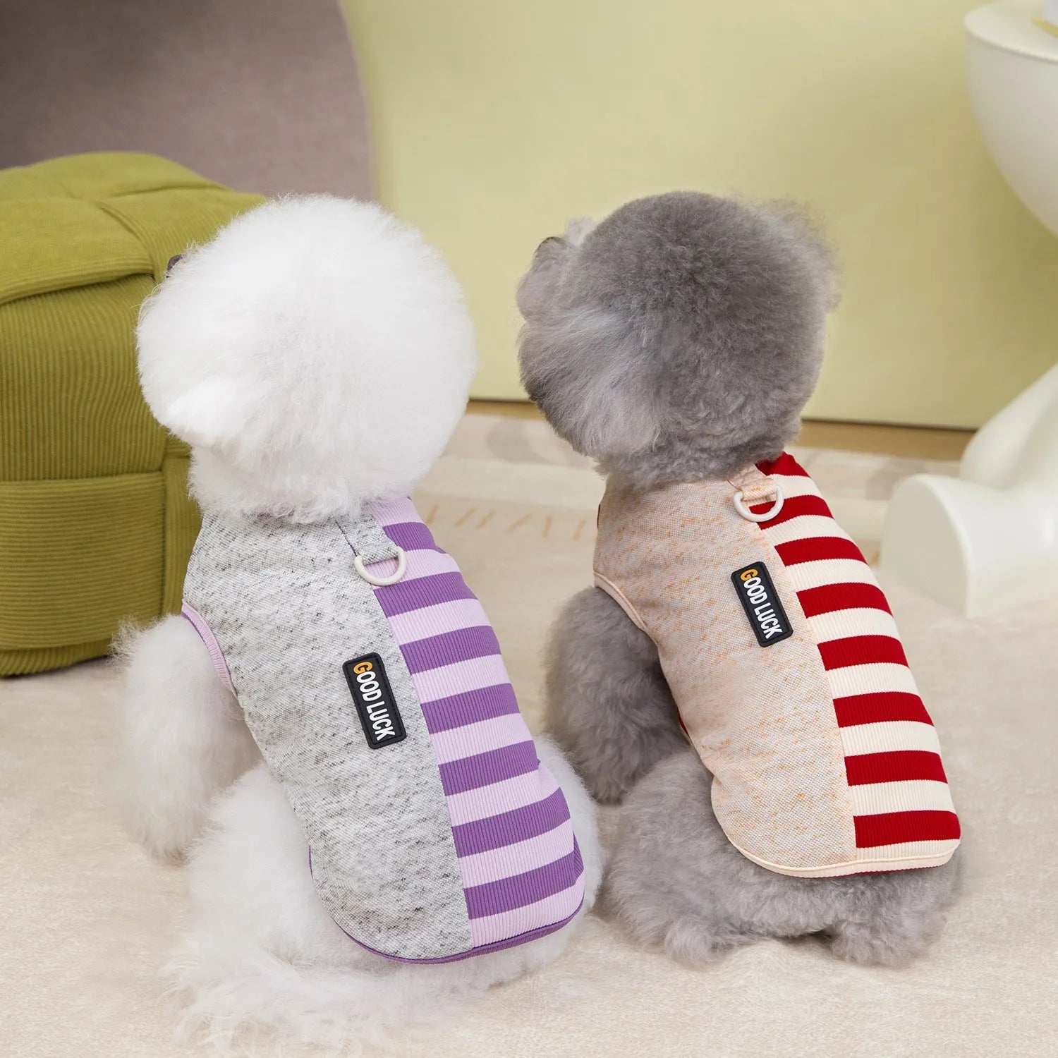Polyester pet clothing vest in blue, casual style for small to large dogs