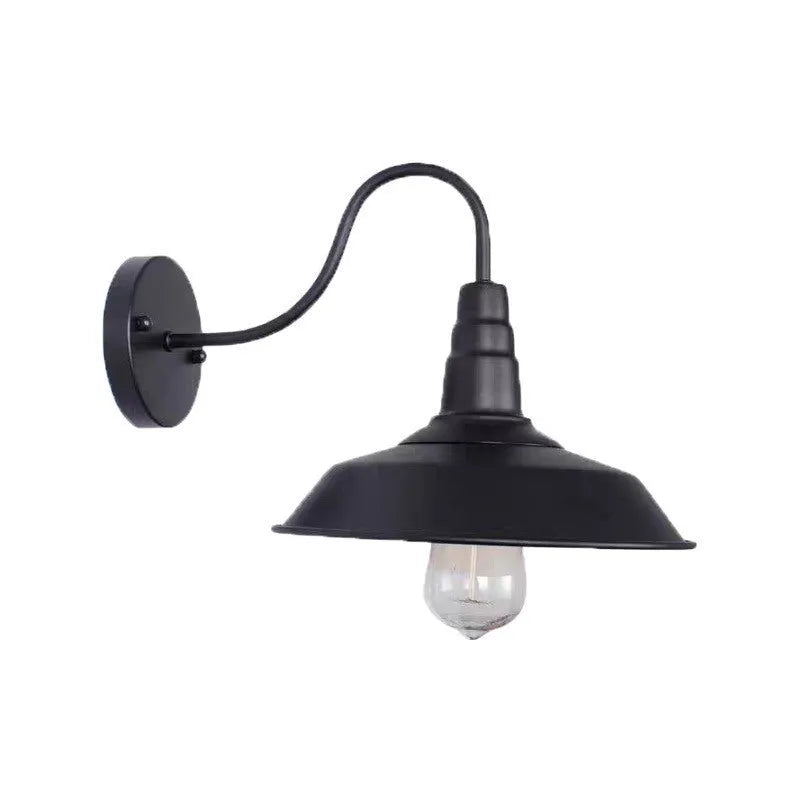 Retro style villa courtyard wall lamp in copper finish with oblique angle mounting