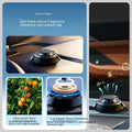 Black electromagnetic solar car aromatherapy de-icing device measuring 84mm on dashboard