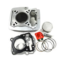 Set of cylinder, piston, rings, gasket and sleeve for 150cc motorcycle engine, 57.3mm bore, silver colour