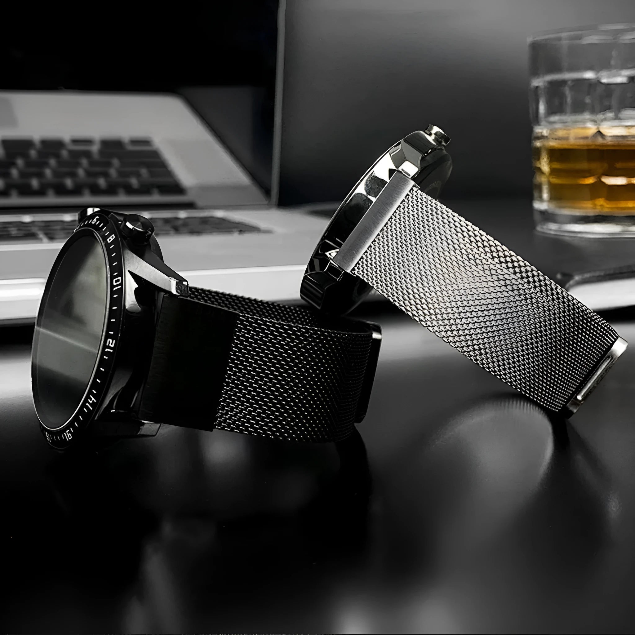 Silver stainless steel replacement strap for Garmin Fenix smartwatch showing lug width.