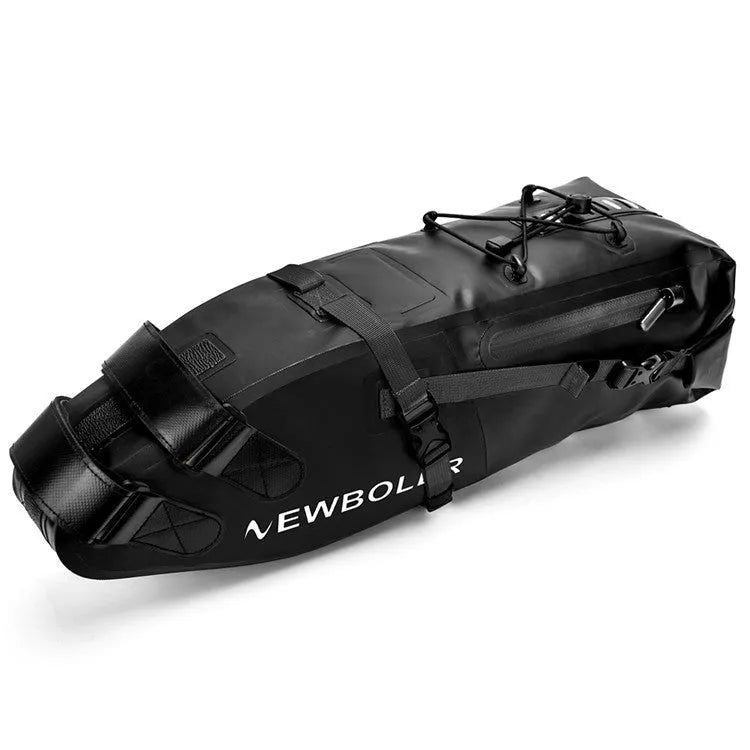 Waterproof 13 litre bicycle tail bag in black, green or yellow colours with PVC construction