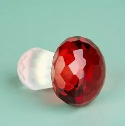 Colourful mushroom crystal decorative ornament geometric design 40x53mm