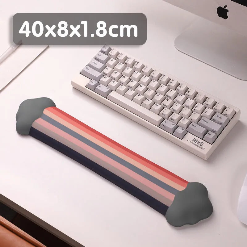 Silicone gel wrist rest mouse pad and matching keyboard support pad with cloud pattern in chosen colour.