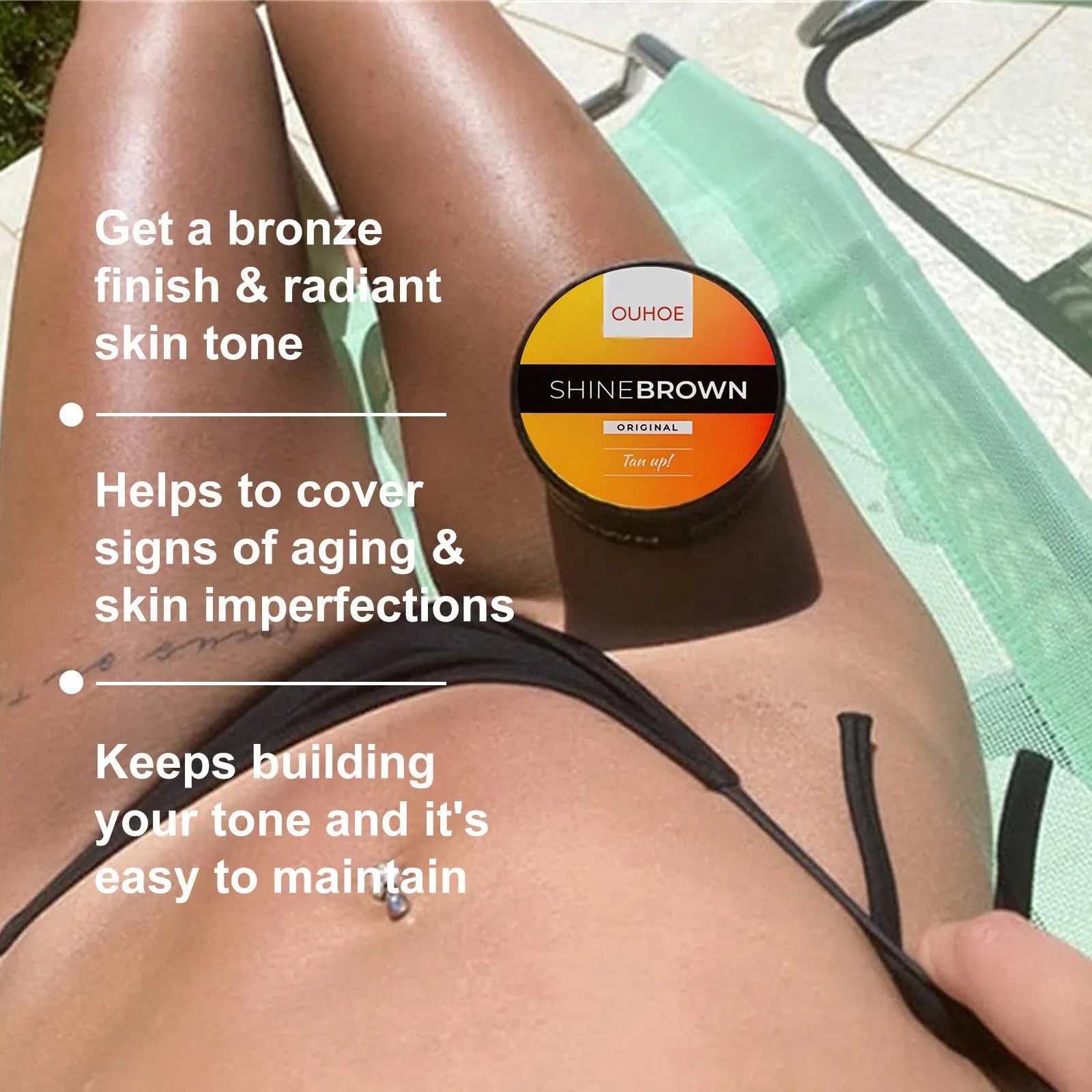 Box containing a tube of tanning cream and a tube of aloe vera gel for after sun care