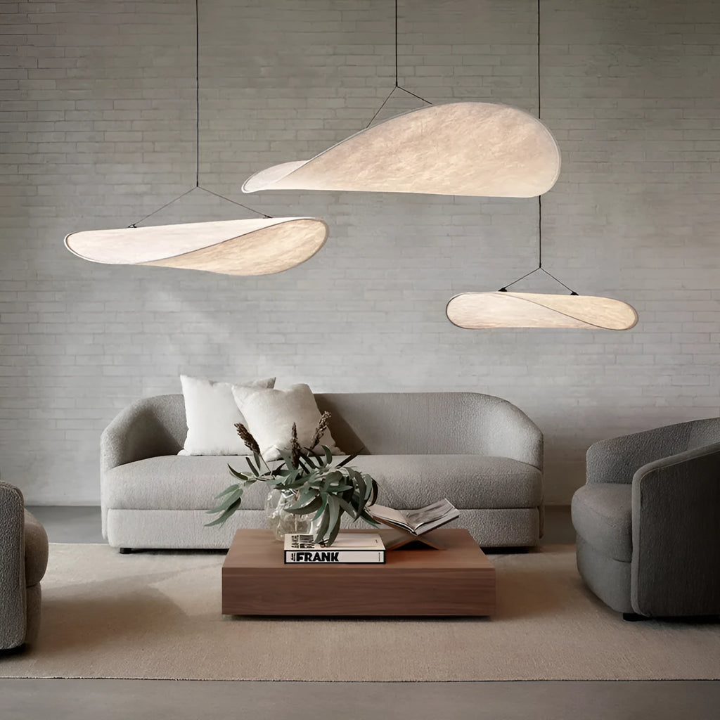 Art silk chandelier with multiple diameter options and remote control for home lighting