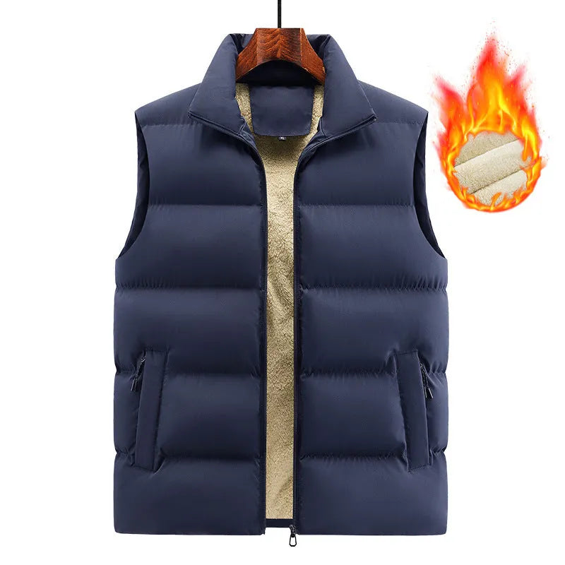 Men's striped lambswool vest in black, dark blue or red for autumn winter wear