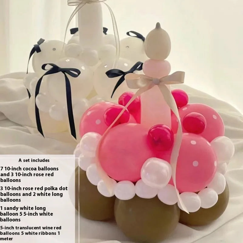 Balloon bouquet DIY decoration set with round shapes for cake centrepieces