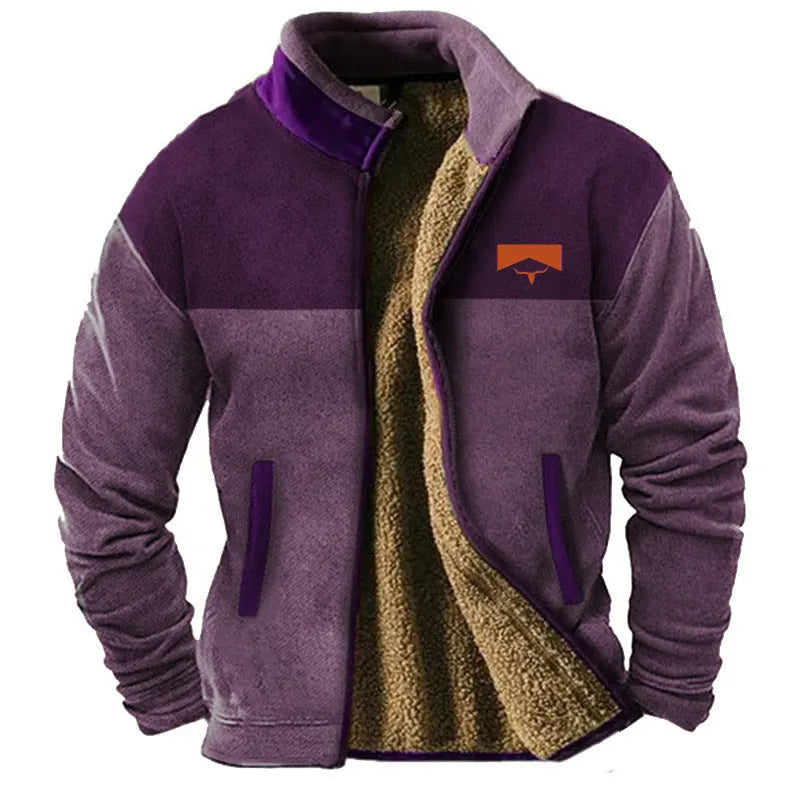 Men's polyester padded coat in regular fit available in blue, green, and light brown colours