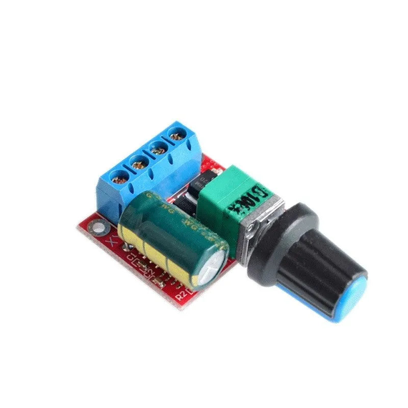 PWM DC motor speed controller with adjustment knob for 5V-35V systems up to 5A