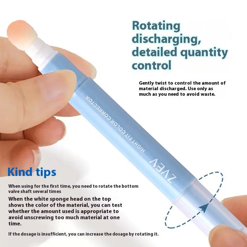 Concealer cream tube with sponge brush applicator in 1.5g size showing three colour options