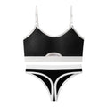 Contrast colour sports bra tube top suit with underwired support and chest pad in multiple colour options