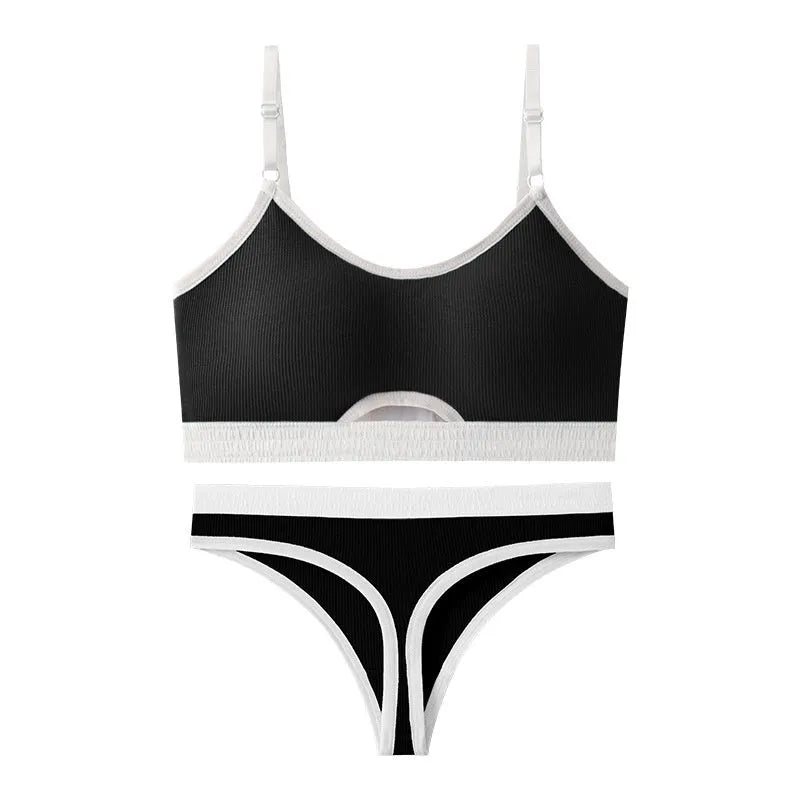 Contrast colour sports bra tube top suit with underwired support and chest pad in multiple colour options