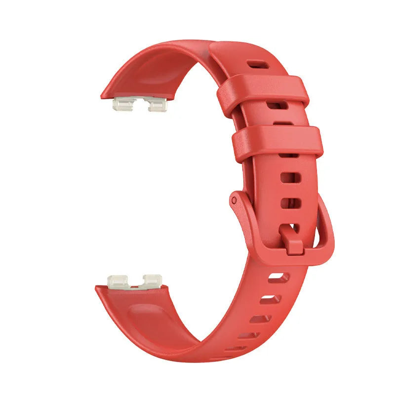 Huawei silicone bracelet watch strap in black, one of eleven colour options