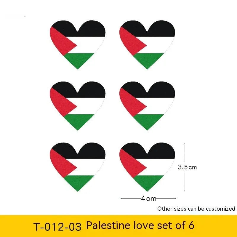 Palestinian flag car decal sticker made from durable PET material for vehicle exterior.