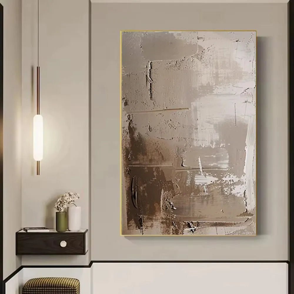 Handmade oil painting on canvas, modern abstract design, frameless and rolled, available in multiple sizes and colours