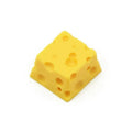 Yellow handmade resin cheese key cap for mechanical keyboards with detailed sculpted design