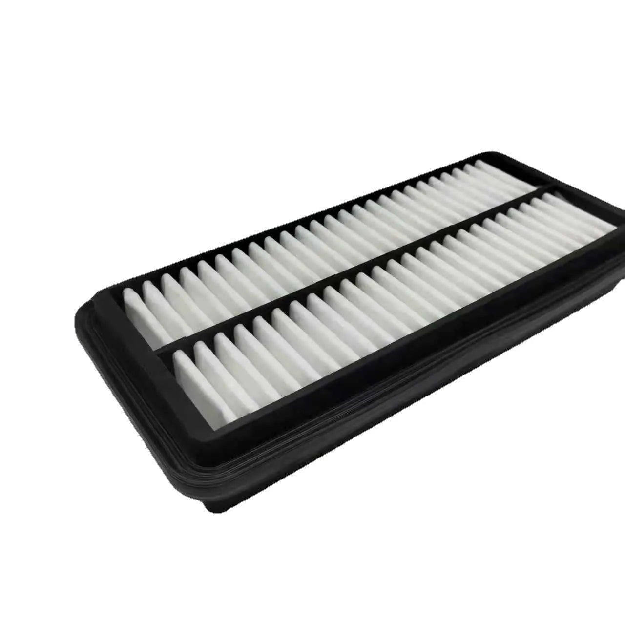 Black car air filter with 256mm x 113mm x 40mm dimensions for modern vehicle replacement