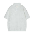 Solid colour short-sleeved polo shirt in loose fit cardigan style for teenagers