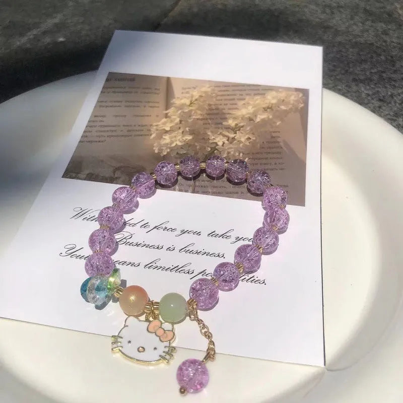 Chinese style bamboo leaf glass bracelet for women with a bamboo joint design.
