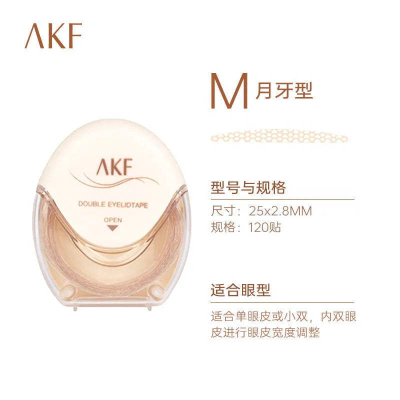 Roll of invisible lace double eyelid stickers in Crescent and Olive shapes, 120 patches.