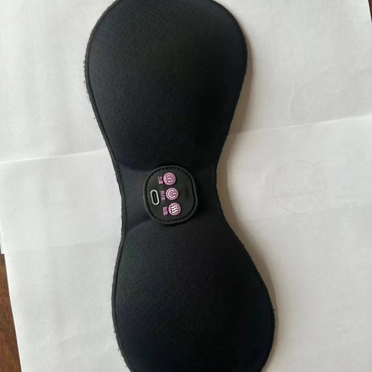 Black electric massage chest paste stickers with three-key English control liner for vibration massage.