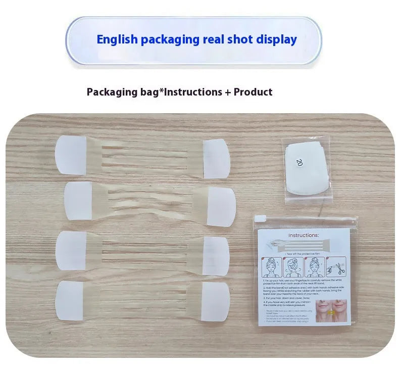 V27 neck firming invisible adhesive tape set with skin-tone colour and 20 patches