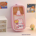 Transparent PVC pencil case with colourful cartoon character design