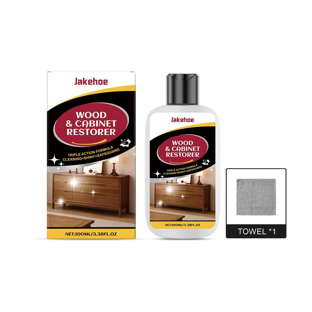 100ml wooden furniture scratch care bottle with 20x20cm polishing towel for surface maintenance