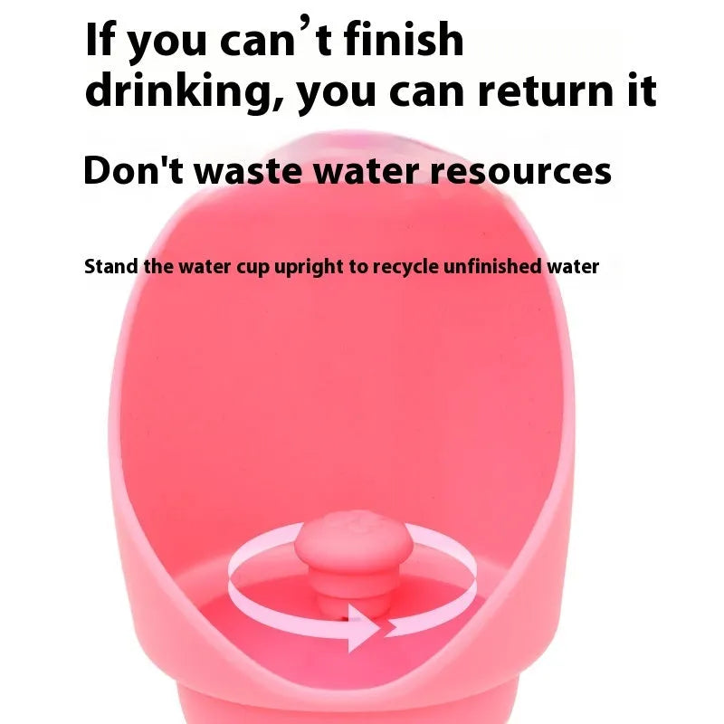 Collapsed and opened views of a silicone pet folding water cup in various colours