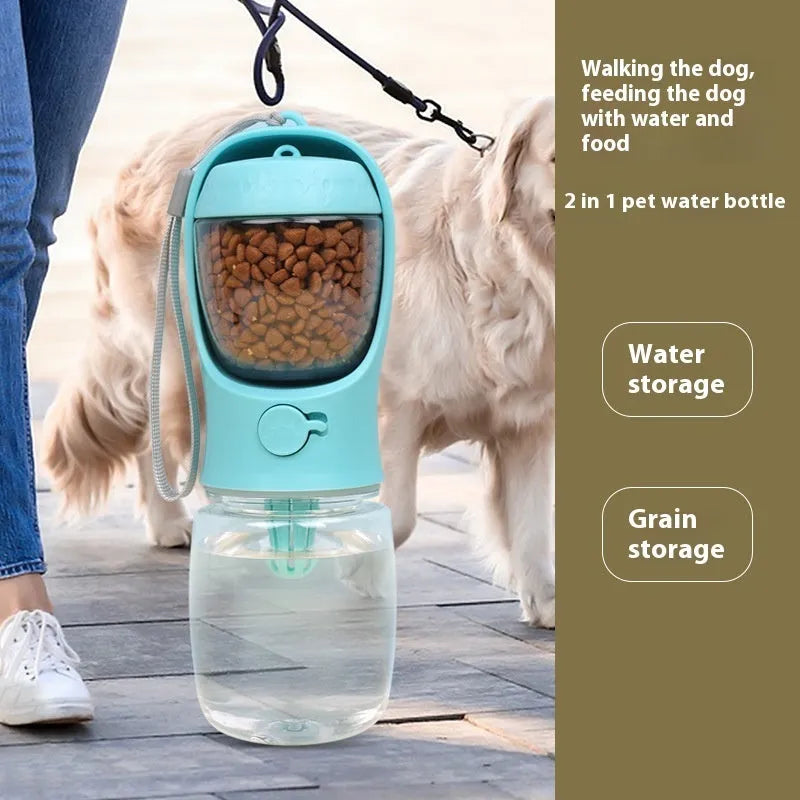 Dual-use portable dog water cup with split water grain design in selected colour and capacity