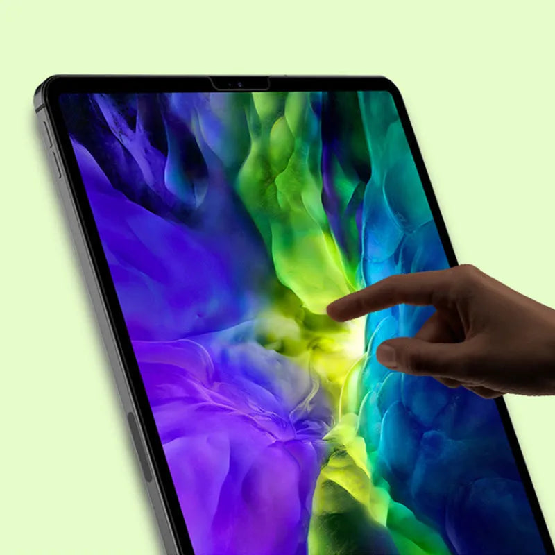 Magnetic detachable iPad drawing film with scraper tool on colour box packaging.