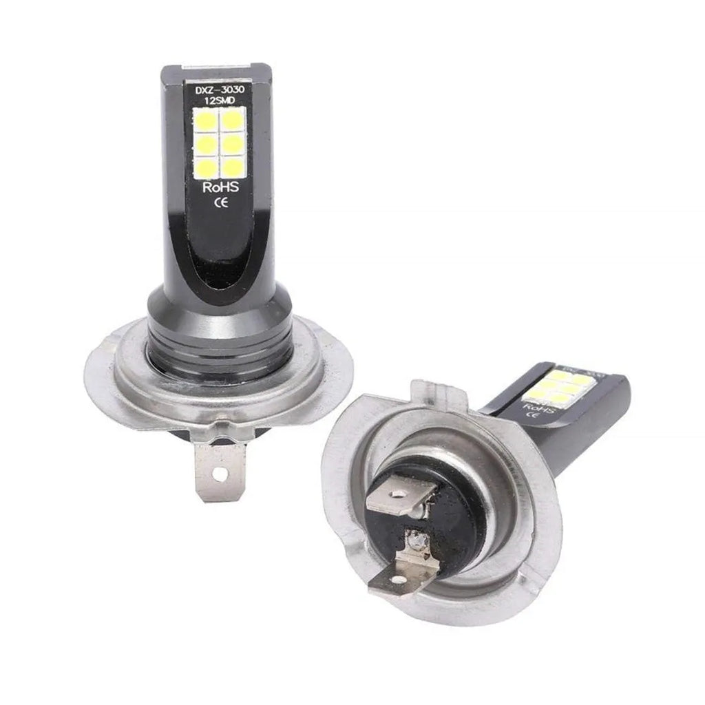 H7 socket 110W automotive LED fog light unit with 12 SMD chips and aluminium housing.