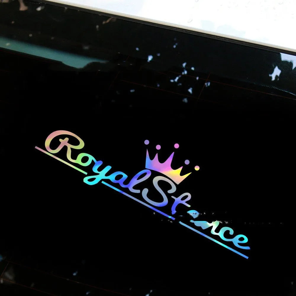 Crown design reflective car sticker measuring 30cm by 12cm in PET vinyl material