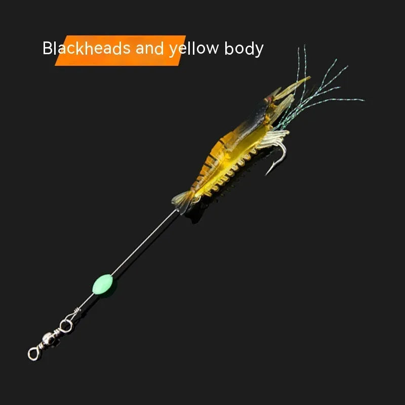 Luer soft fishing lure with hook in six colour options including luminous patterns