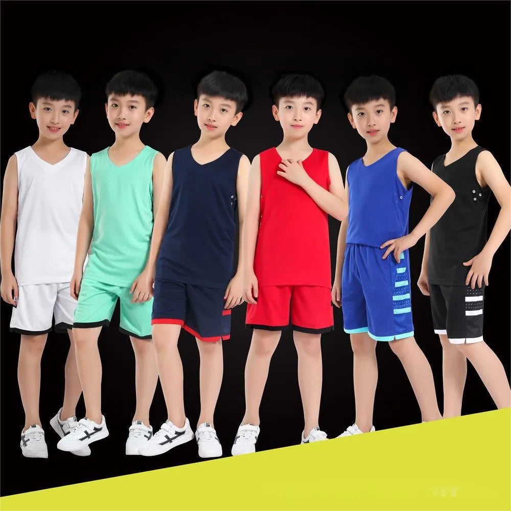 Black and white breathable sports vest and pants set for basketball and training.