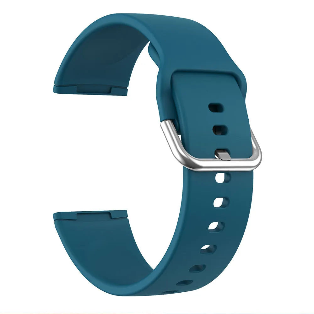 Fitbit Versa 3 Sense 2 replacement silicone strap with silver buckle in multiple colour options