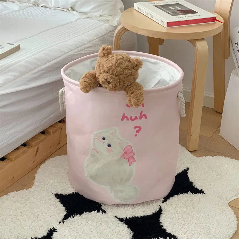 Foldable cotton laundry basket in modern simple style with large capacity for bedroom or bathroom