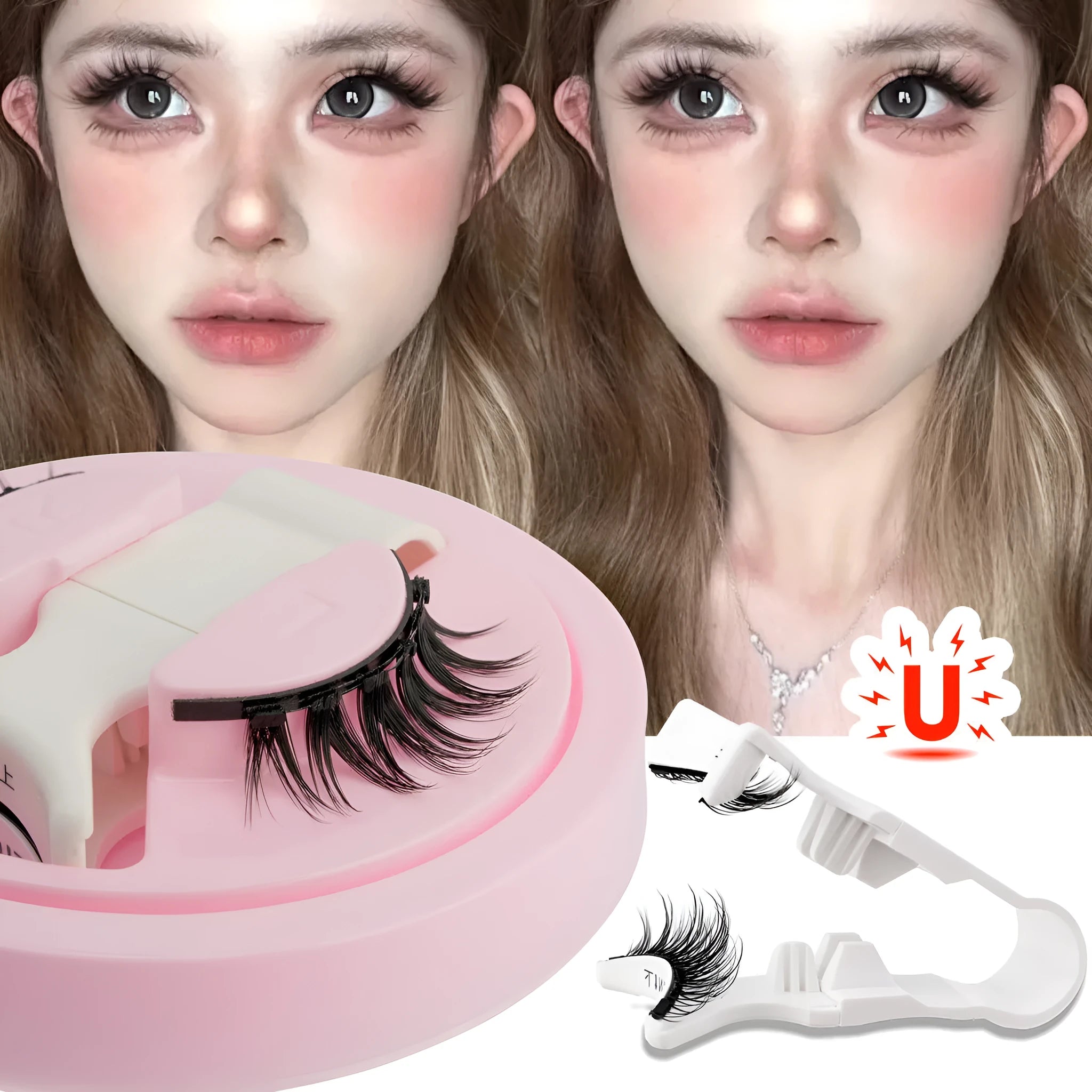 Set of five reusable waterproof false eyelashes in natural thick styles LZ03 LZ04 LZ05 LZ08 LZ14.